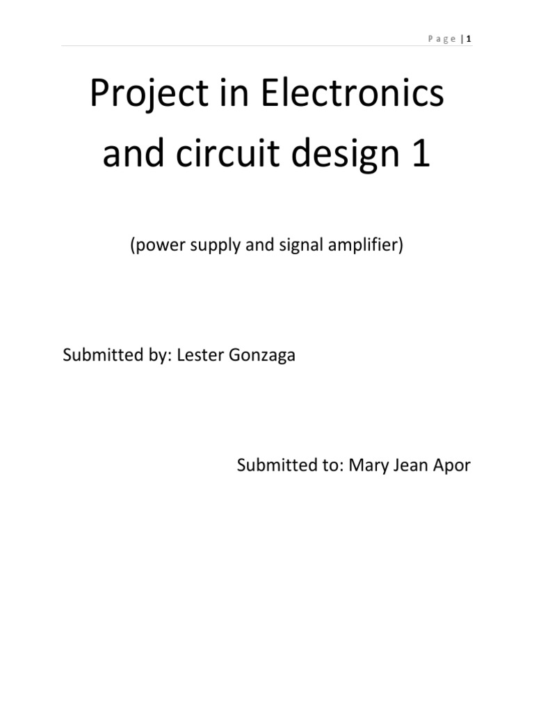 Project in Electronics and Circuit Design 1 | PDF | Amplifier | Bipolar ...