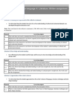 Assessment Criteria For Language A: Literature: Written Assignment (SL/HL)