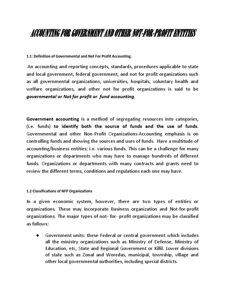 An InDepth Look at the Unique Accounting Principles and Fundamental