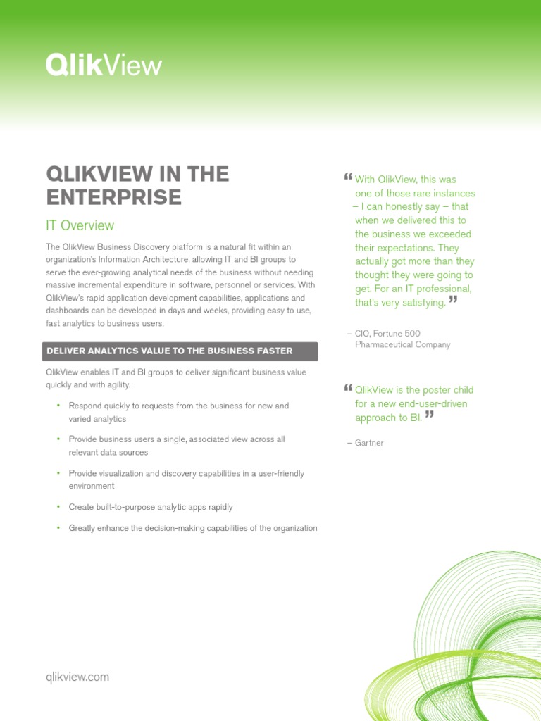 QlikViewQlikView in The Enterprise | PDF | Computers