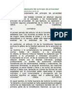 Concepto y Fundamento Del Principio de Privacidad