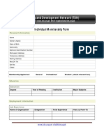 Training and Development Network (TDN) : Individual Membership Form