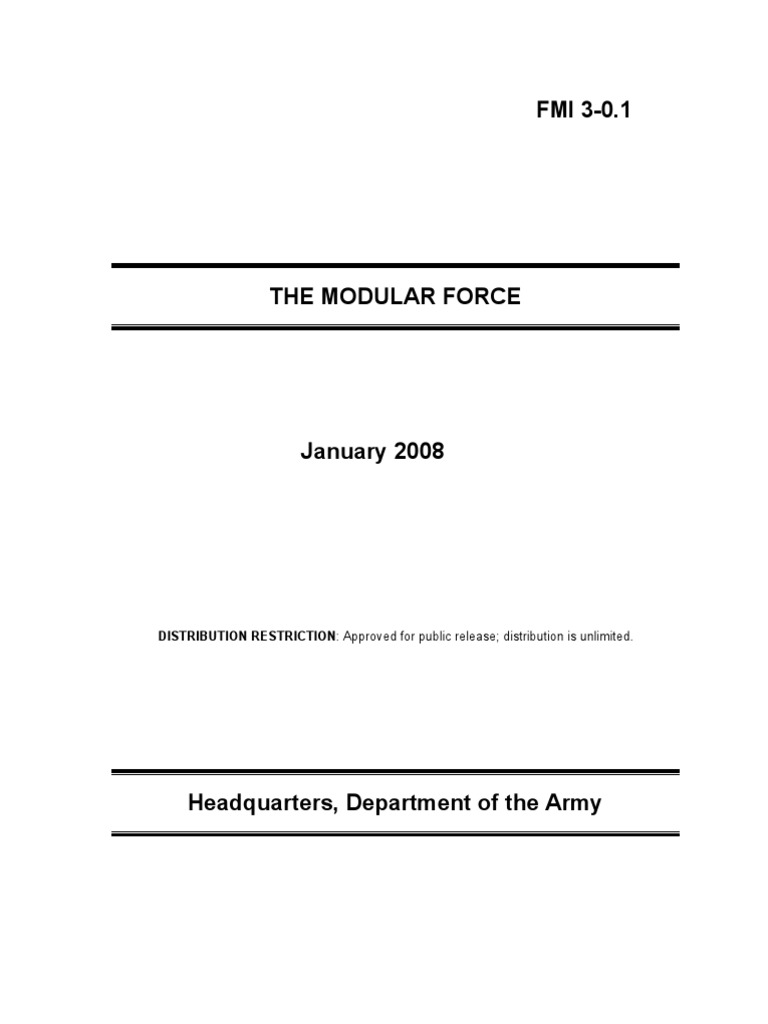 Army - FMI3 0X1 - The Modular Force | PDF | Brigade | United States Army