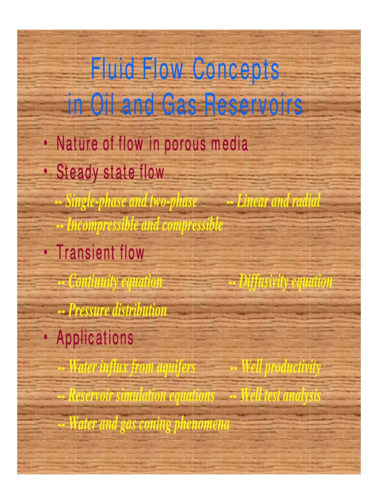 Fluid Flow Concepts in Oil & Gas Reservoirs | PDF | Fluid Dynamics ...
