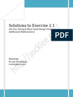 Solutions To Exercise 2.1: (Ho Soo Thong & Khor Nyak Hiong's Panpac Additional Mathematics)