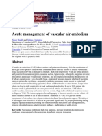 Acute Management of Vascular Air Embolism: Address For Correspondence: Dr. Nissar Shaikh, E-Mail