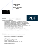 Curriculum Vitae John S. Kim, M.D., Faafp: Specialt y