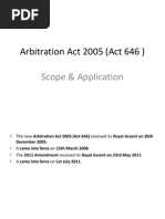 Arbitration Act 2005 (Act) Scope & Aplication - For LECTURE