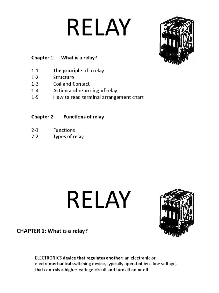 Relay: Chapter 1: What Is A Relay? | PDF | Relay | Switch
