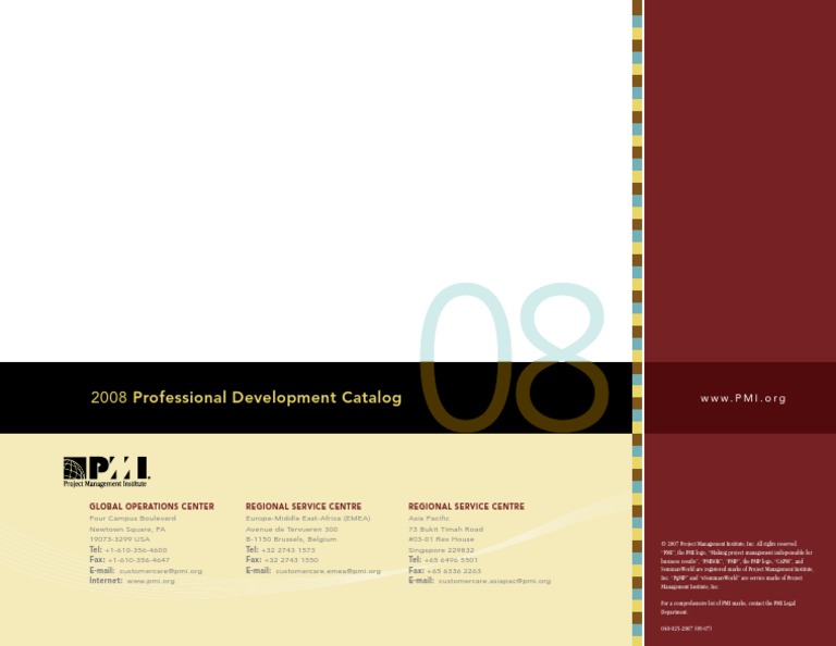 2008 PMI Professional Development Catalog | PDF | Projects | Business