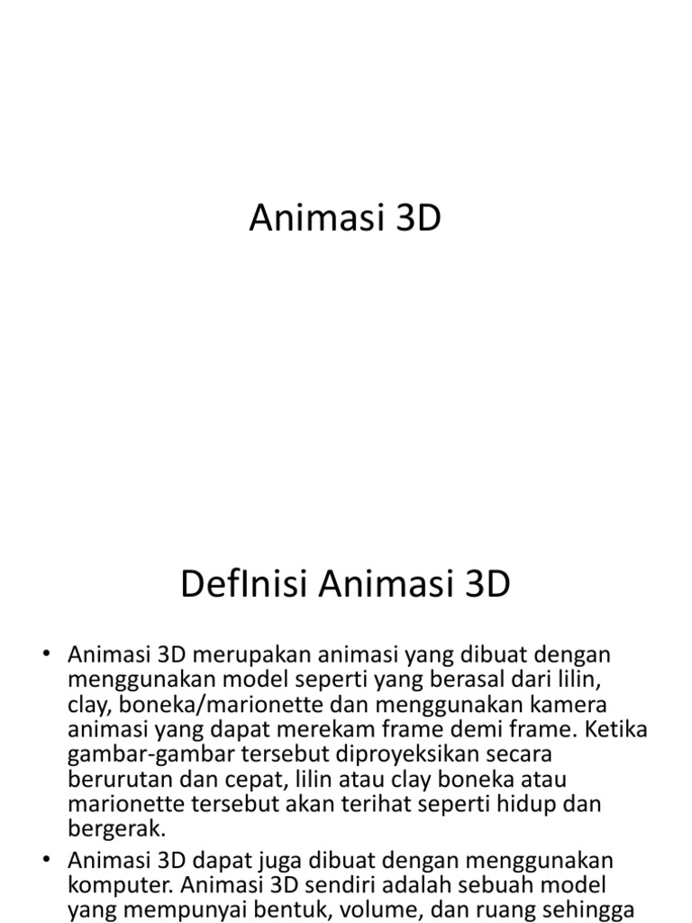 Teknik Animasi 3 Dimensi