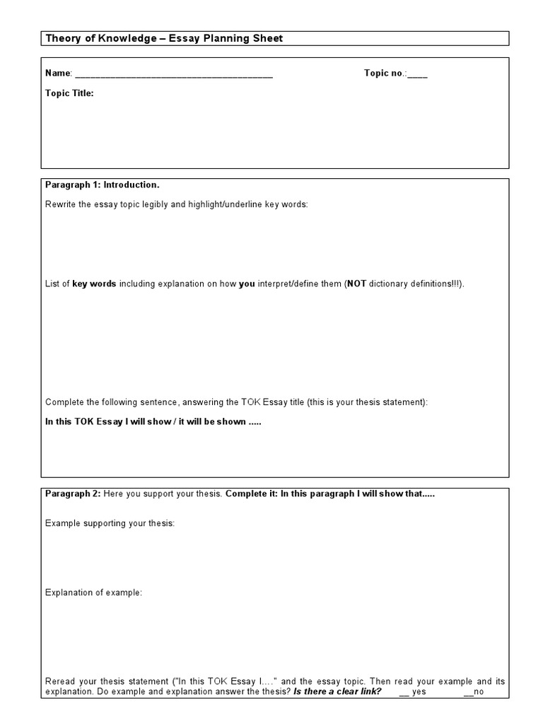 tok essay planning and progress form