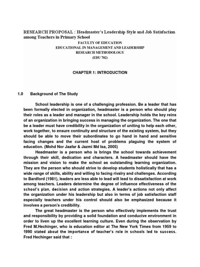 Transformational leadership research proposal image