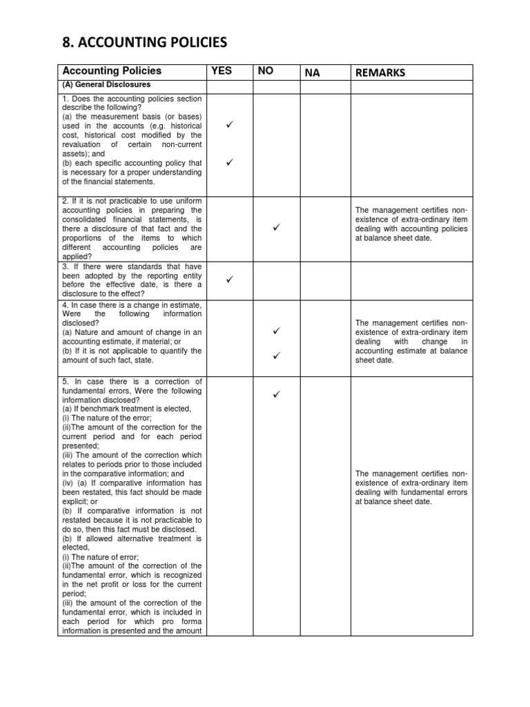 Accounting Policies | PDF | Going Concern | Financial Statement