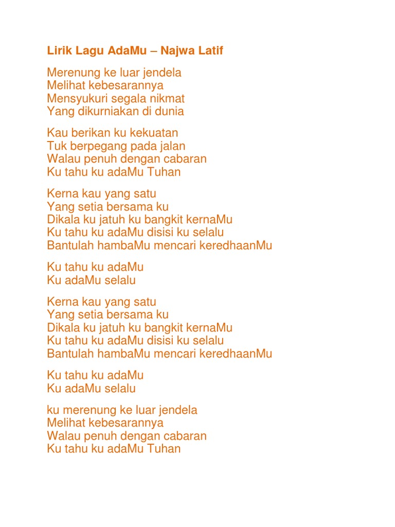 Lirik Lagu Adamu Pdf