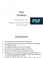 Quiz (Prelims) : The Rotaract Club, National Institute of Technology, Tiruchchirapalli