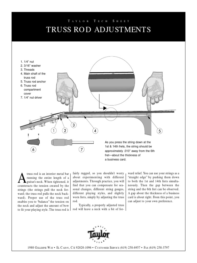 Truss Rod Adjustment PDF Chordophones String Instruments
