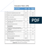 Internal Factor Evaluation Matrix (IFE)