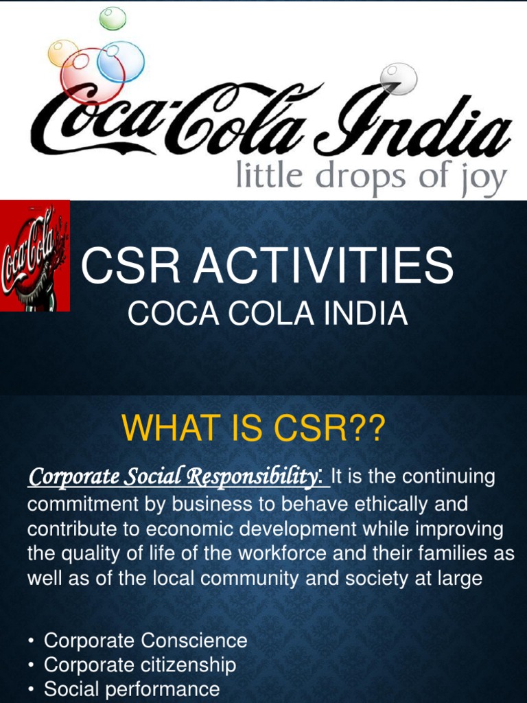 Coca Cola | PDF | Corporate Social Responsibility | Coca Cola