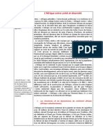 L'Afrique Entre Unité Et Diversité