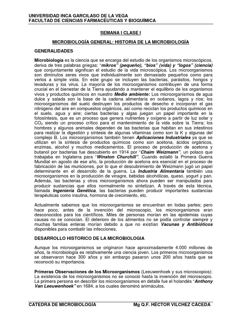 Historia de la Microbiología General | PDF | Luis Pasteur | Microorganismo