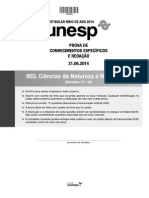 Caderno de provas unesp 2014