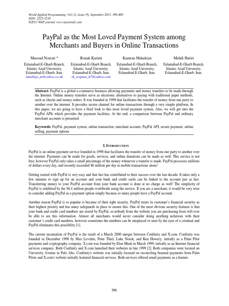 PayPal As The Most Loved Payment System Among Merchants and Buyers in ...