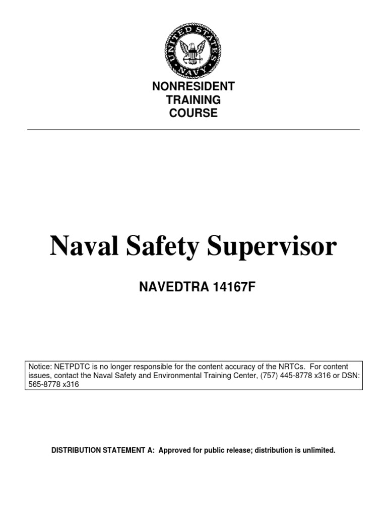 Safety Supervisor | PDF | United States Navy | Occupational Safety And ...