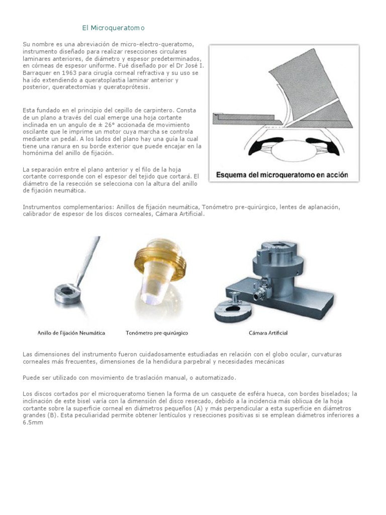 Microqueratomo: Instrumento en Cirugía Corneal | PDF