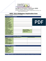 AMSC 2012 Philippines Registration Form: T 33 A M S ' C 2012