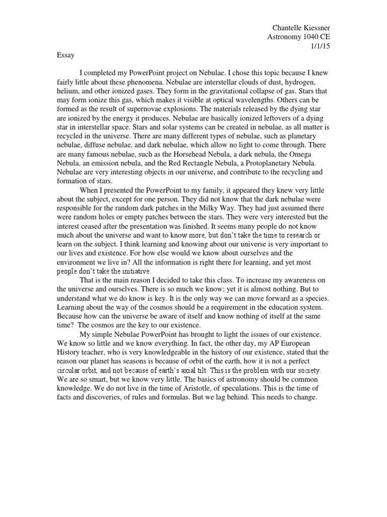 astronomy essay