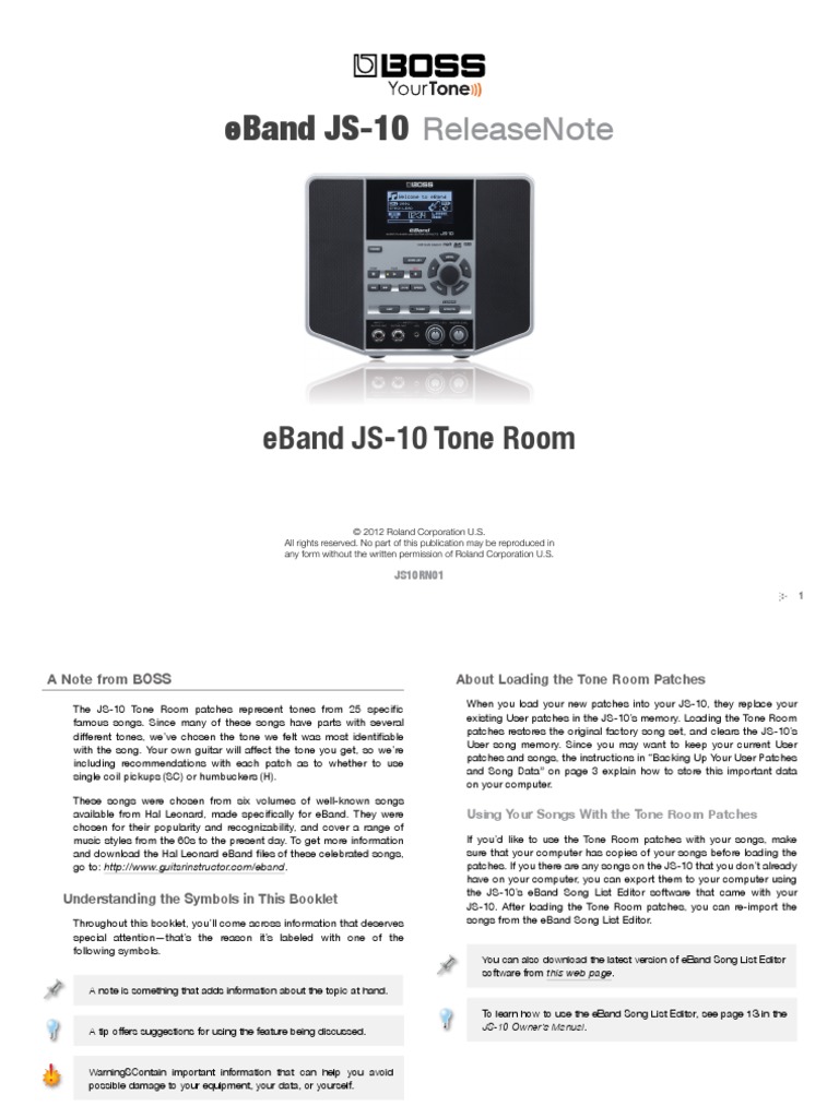 Boss Eband JS10 | PDF | Installation (Computer Programs) | Computing