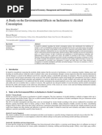 A Study on the Environmental Effects on Inclination to Alcohol Consumption