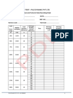 Standard Loading Procedure and Format of Data Recording Sheet