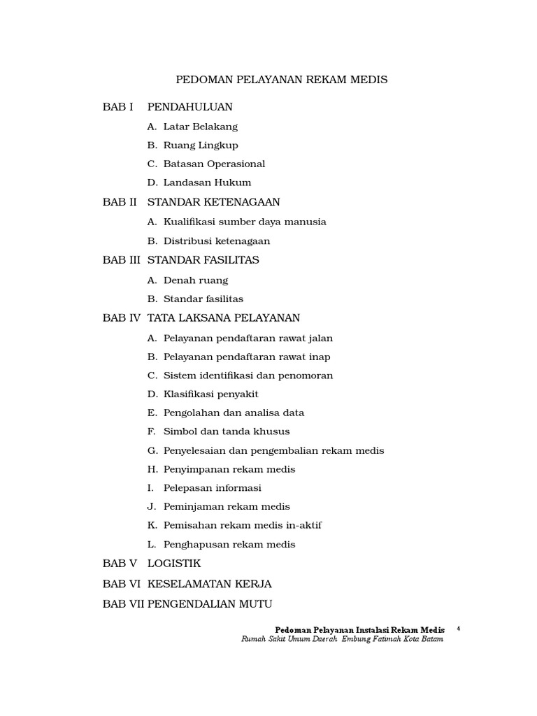 Tiara Pedoman Pelayanan Instalasi Rekam Medis 2014