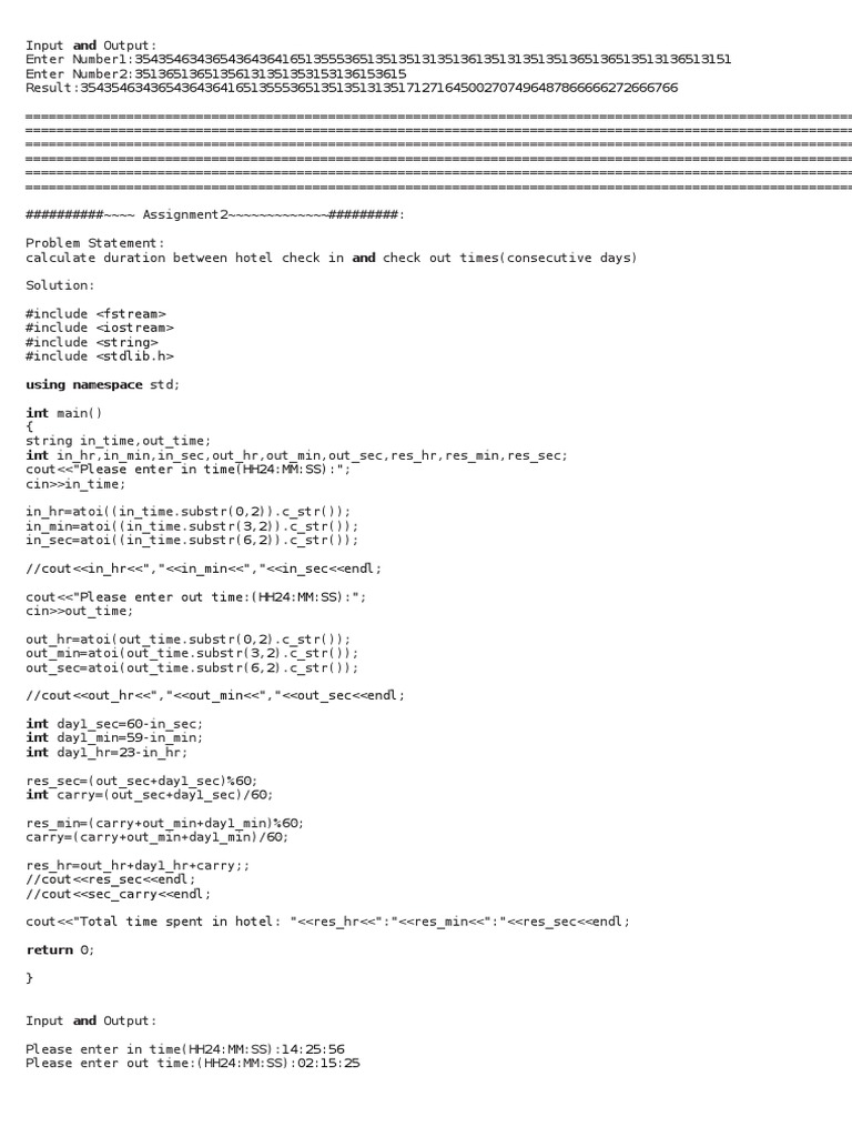 C++ Time Calculation Guide | PDF