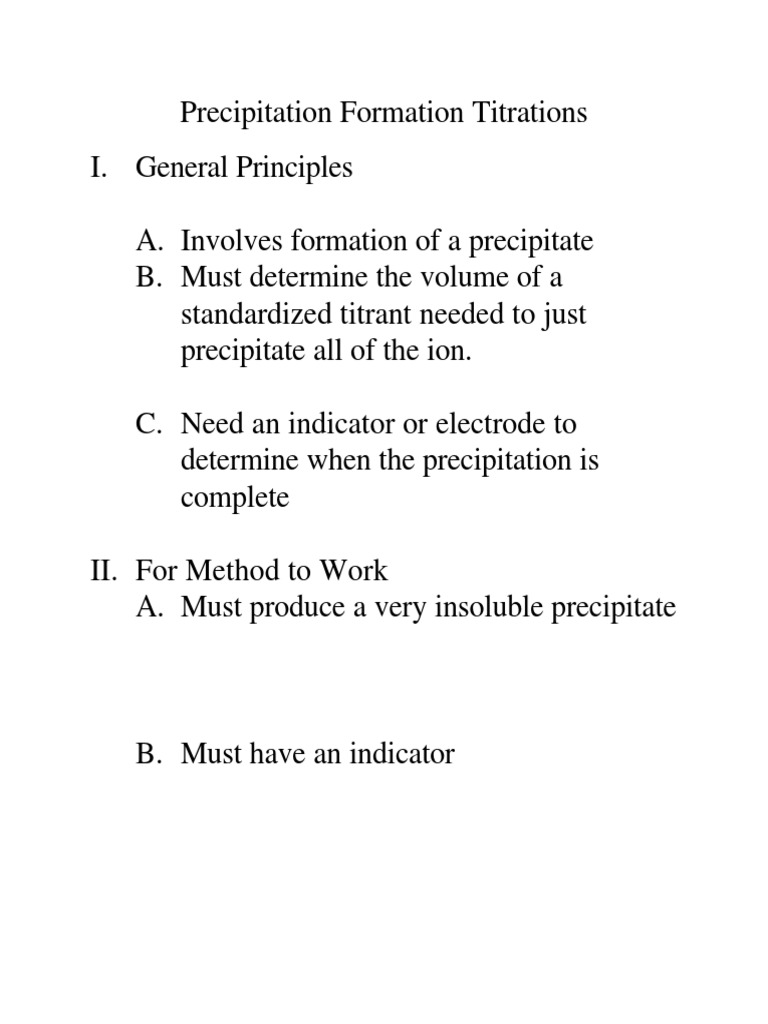 Precipitation Titration Theory PDF Solubility Titration