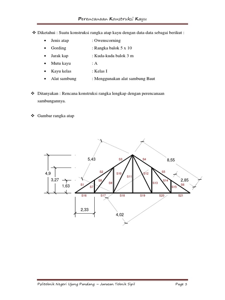 Tugas Konstruksi Kayu