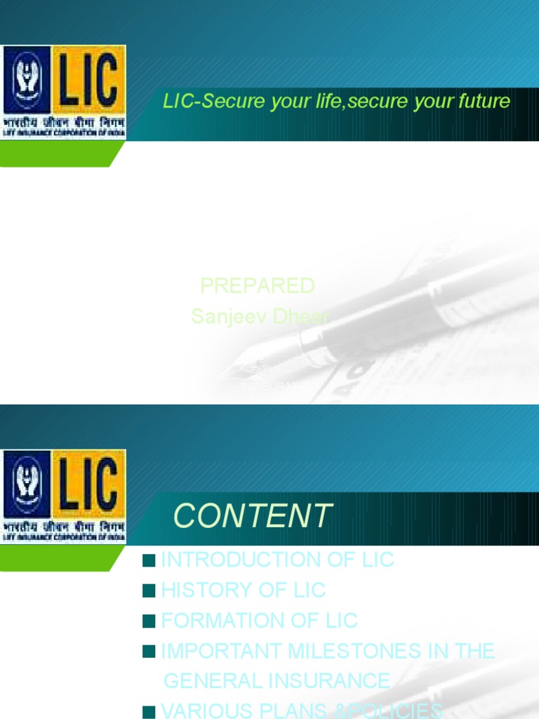 Overview of LIC's History and Plans | PDF | Finance & Money Management ...