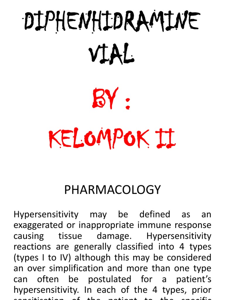 Diphendyramine Injection Formulation | PDF