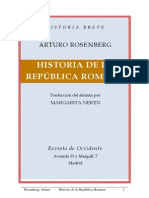 Historia de La República Romana. Arturo Rosenberg 1926