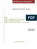 Trabajo RRHH - Contrato de Trabajo, Modalidad, Relación