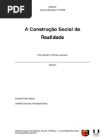 Resumo a Construcao Social Da Realidade