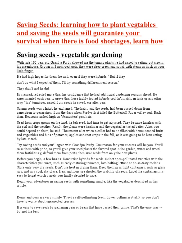 Saving Seeds, More Valuable Than Gold PDF Cucurbita Monsanto