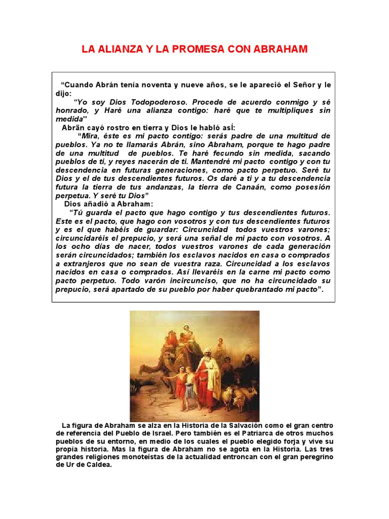 La alianza de Dios con Abraham y el origen de la nación elegida | PDF ...