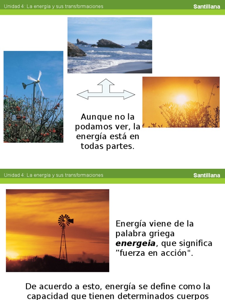 Unidad 4 La Energía y Sus Transformaciones La energía