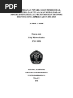Download Pengaruh Pengeluaran Pemerintah Tenaga Kerja dan PMDN Terhadap Pertumbuhan Ekonomipdf by Nina Santika SN251571416 doc pdf
