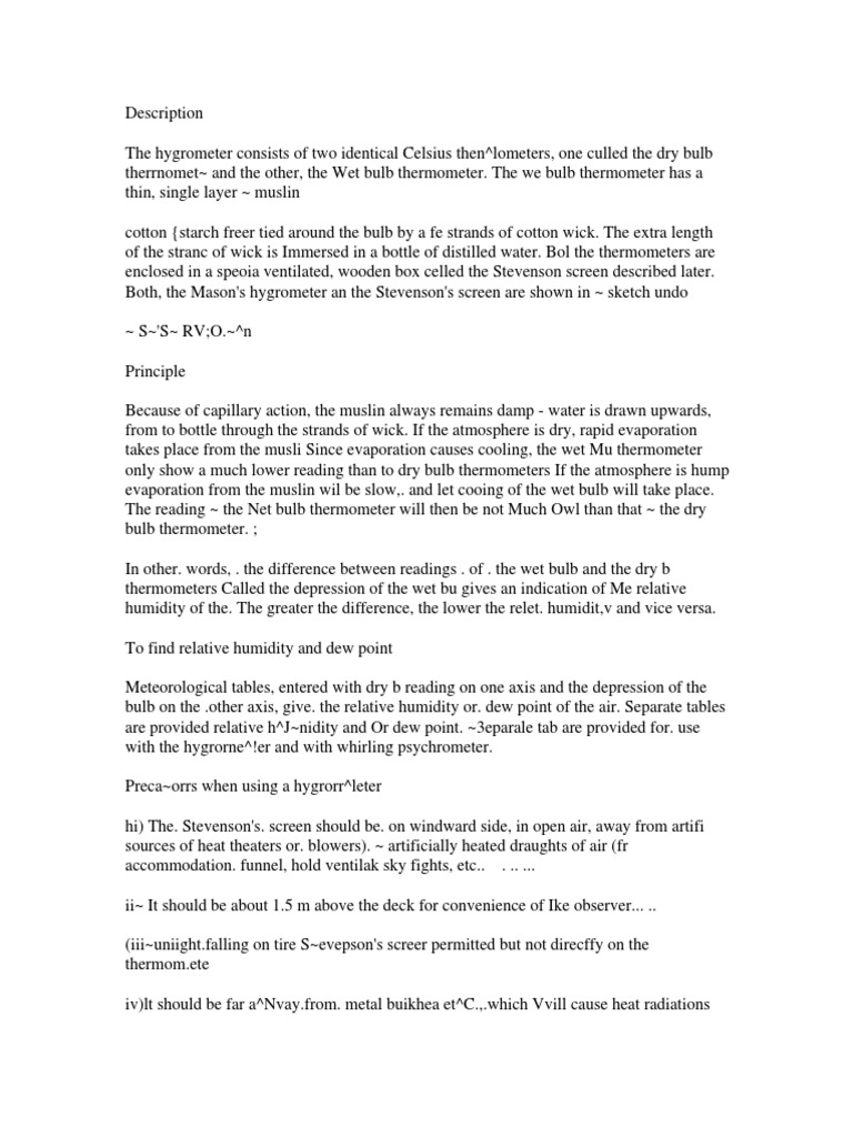 Hygrometer PDF Meteorology Engineering Thermodynamics