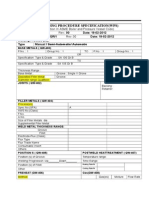 Welding Procedure Specification (WPS) : (Section IX ASME Boiler and Pressure Vessel Code)