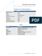 Specifications For Trichloroethylene: Parameter Value